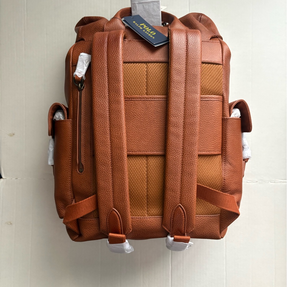 Polo by Ralph Lauren Tan Leather Backpack - Picture 3 of 9